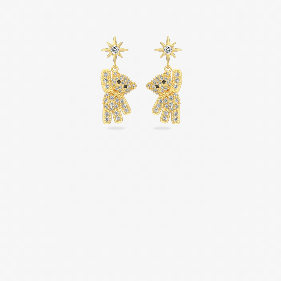 Baby bear earrings